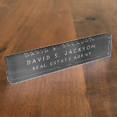 ブラックメタリック企業のカスタムプロフェッショナル デスクネームプレート (側面)