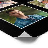 ブラックメタリック金ゴールド15フォトコラージュ ポスター (角)