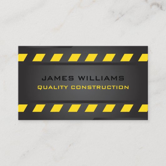 ブラックメタルイエローストライプ建築 名刺 (正面)