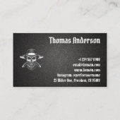 ブラックメタルヒゲモダン理容師サロン 名刺 (裏面)