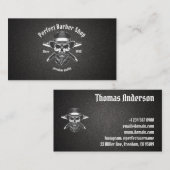 ブラックメタルヒゲモダン理容師サロン 名刺 (正面/裏面)