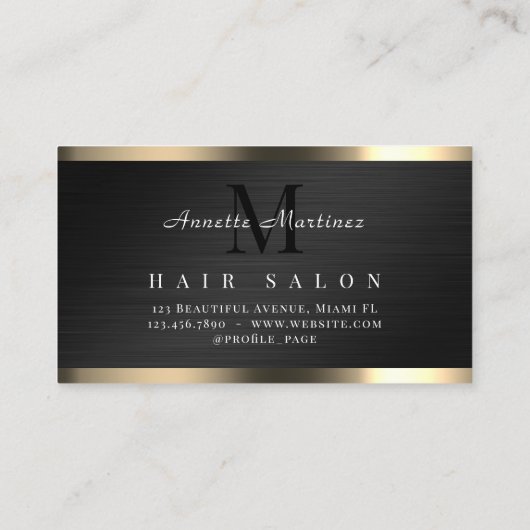 ブラックメタルフェイクテクスチエレガントャ紹介 名刺 (裏面)