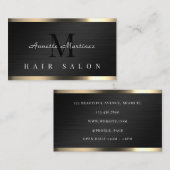 ブラックメタルフェイクテクスチエレガントャ 名刺 (正面/裏面)