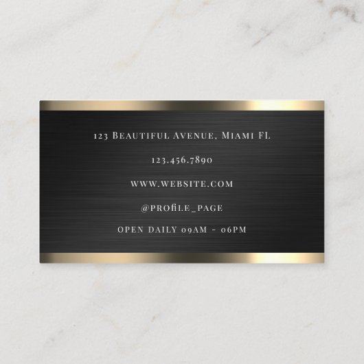 ブラックメタルフェイクテクスチエレガントャ 名刺 (裏面)