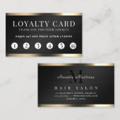 ブラックメタルフェイクテクスチャエレガントロイヤリティ 名刺 (正面/裏面)