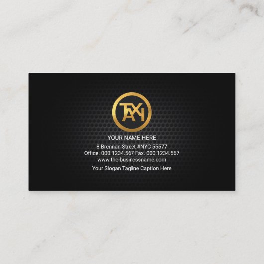 ブラックメタルプレートコラムタクシー運転手輸送 名刺 (裏面)