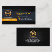 ブラックメタルプレートコラムタクシー運転手輸送 名刺 (正面/裏面)