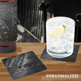 ブラックメタルミニマリストマンズパーティー スクエアペーパーコースター