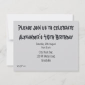 ブラックメタルミニマリストマンズパーティー 招待状 (裏面)