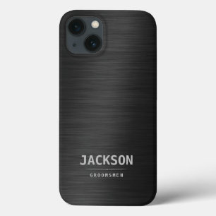 ブラックメタルモダンシンプルパーソナライズされた iPhone 13ケース