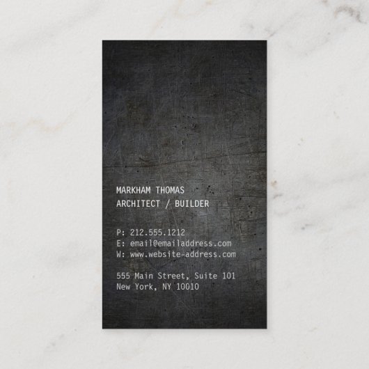 ブラックメタル上のデザイナースクライブログランジゴ 名刺 (裏面)