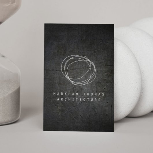 ブラックメタル上のデザイナースクライブログランジゴ 名刺