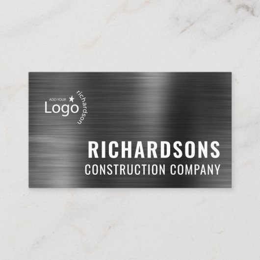 ブラックメタル建築会社テンプレート 名刺 (正面)