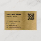 ブラックメタル金ゴールド背景QRコード名刺 名刺 (裏面)