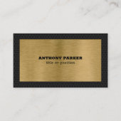 ブラックメタル金ゴールド背景QRコード名刺 名刺 (正面)