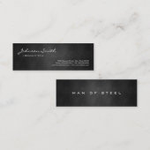 ブラックメタル アイアン スチール - かっこいいプラチナ仕様 スキニー名刺 (正面/裏面)