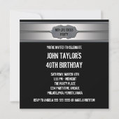 ブラックメタル マンの40歳の誕生日 招待状 (裏面)