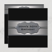 ブラックメタル マンの50歳の誕生日パーティー 招待状 (正面/裏面)