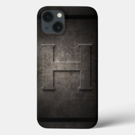 ブラックメタルHモノグラムIphoneケース iPhone 13ケース