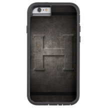 ブラックメタルHモノグラムIphoneケース