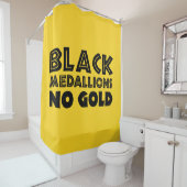 ブラックメダリオンズ金ゴールド シャワーカーテン (インサイチュ)