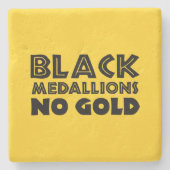 ブラックメダリオンズ金ゴールド ストーンコースター (正面)