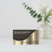 ブラックメッシュと金ゴールドメタル 名刺 (スタンド正面)