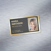 ブラックメッシュゴールドホイル不動産リアルトール写真 マグネット名刺 (インサイチュ)