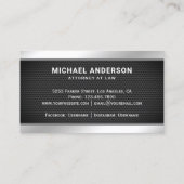 ブラックメッシュシルバージャスティススケール弁護士弁護士 名刺 (裏面)