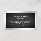 ブラックメッシュシルバーフィットネスパーソナルトレーナー写真 名刺 (裏面)