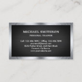 ブラックメッシュスチールバーベルフィットネスパーソナルトレーナー 名刺 (裏面)