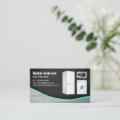 ブラックメッシュスチール家電製品修理 名刺 (スタンド正面)