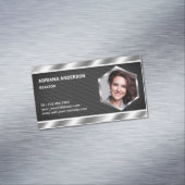 ブラックメッシュメタリック不動産写真エージェント マグネット名刺 (インサイチュ)