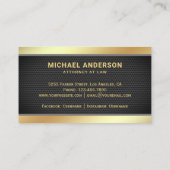 ブラックメッシュ金ゴールドジャスティススケール弁護士弁護士 名刺 (裏面)