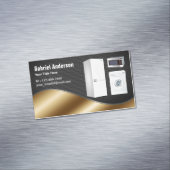 ブラックメッシュ金ゴールド家電製品の修理 マグネット名刺 (インサイチュ)
