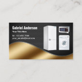 ブラックメッシュ金ゴールド家電製品の修理 名刺 (正面)