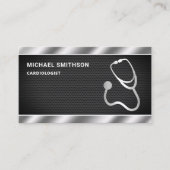 ブラックメッシュ金属鋼聴診器 名刺 (正面)