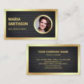 ブラックメッシュ金箔フォトエステ実在ートエージェント 名刺 (正面/裏面)