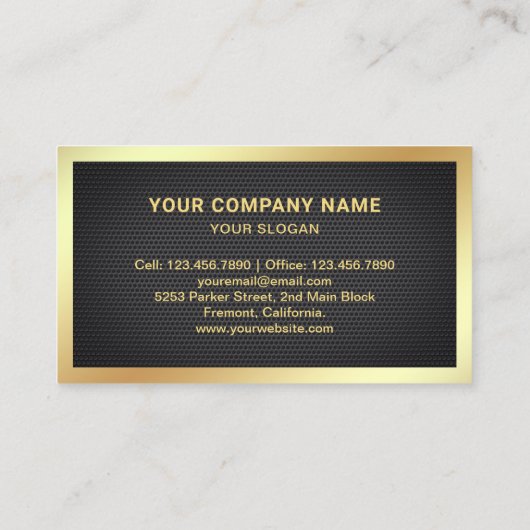 ブラックメッシュ金箔フォトエステ実在ートエージェント 名刺 (裏面)