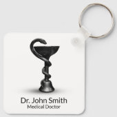 ブラックメディカルスネークボウル衛生方白幹部 キーホルダー (裏面)