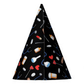 ブラックメディカルドクターナース卒業紙 パーティーハット (裏面)