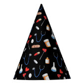 ブラックメディカルドクターナース卒業紙 パーティーハット (正面)