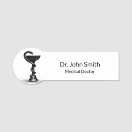 ブラックメディカルボウル衛生方蛇ホワイトカドゥセウス 名札