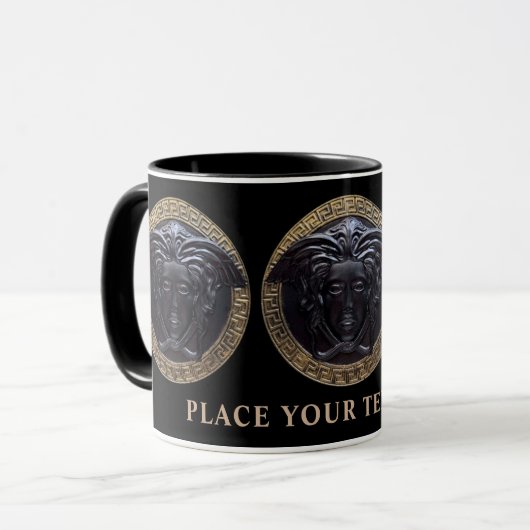 ブラックメドゥーサハイエンドデザイナーのパーソナライズされたマグカップ マグカップ (正面左)