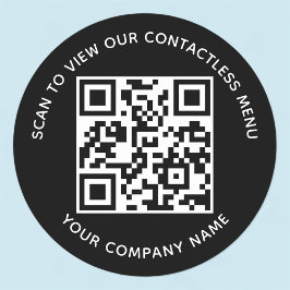 ブラックメニューQRコードシール周りカスタムビジネス ラウンドシール