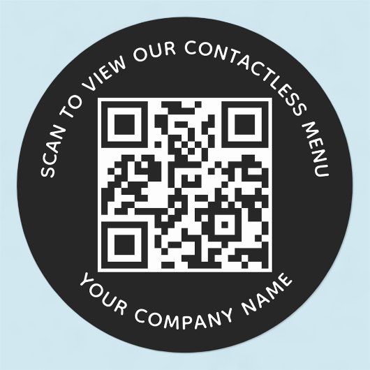 ブラックメニューQRコードシール周りカスタムビジネス ラウンドシール