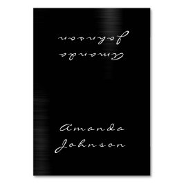 ブラックメミニマルタル名パーソナライズされた表カード テーブルナンバー