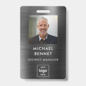 ブラックメモダンタル従業員の写真ID バッジ (表面)