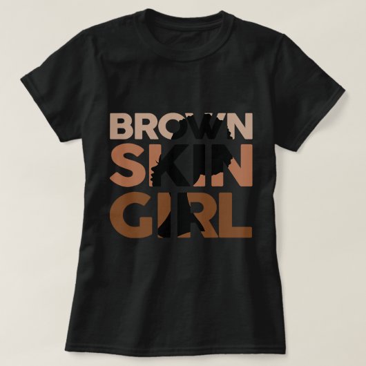 ブラックメラニンクイーン魔法ブラウンスキンガールジュネティーン Tシャツ (デザイン正面)