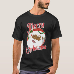 ブラックメリークリスマスアフリカンアメリカンサンタクロース Tシャツ